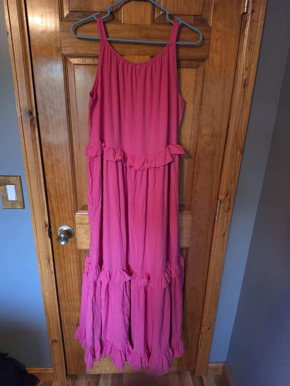 Pink Ruffle-Trim Maxi Dress - Picture 3 of 4